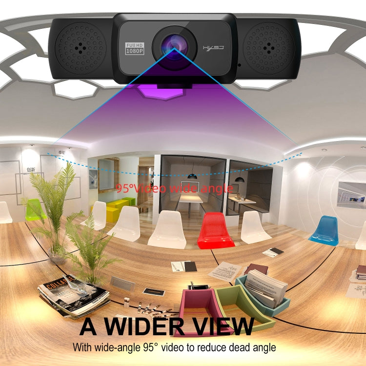 HXSJ S5 1080P Регулируемая HD видео веб-камера для ПК с микрофоном