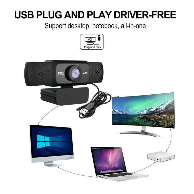 HXSJ S5 1080P Регулируемая HD видео веб-камера для ПК с микрофоном
