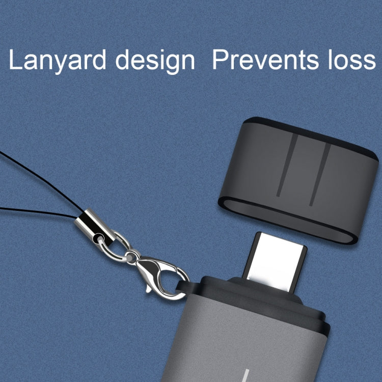 Адаптер ADS-103 3 в 1 Type-C (папа) на USB 3.0 (мама) + слоты для карт SD/TF, OTG, устройство для чтения карт SD/TF