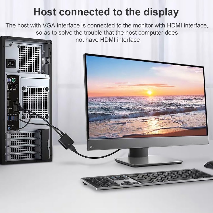 HDCO-VGAM2 1080P VGA-конвертер «папа» - «мама» HDMI с аудиокабелем 3,5 мм