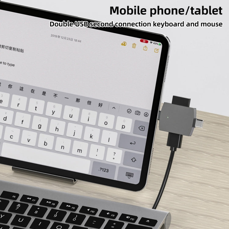 4 в 1 8-контактный + USB-C / Type-C (папа) на USB 3.0 + USB (мама) OTG картридер