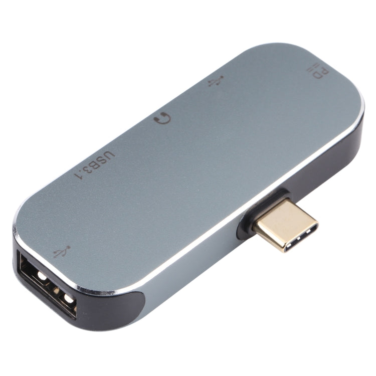 Адаптер 5-в-1 USB-C/Type-C (штекер) на два USB-C/Type-C + 3,5 мм AUX + USB 3.1 + USB (гнездо)
