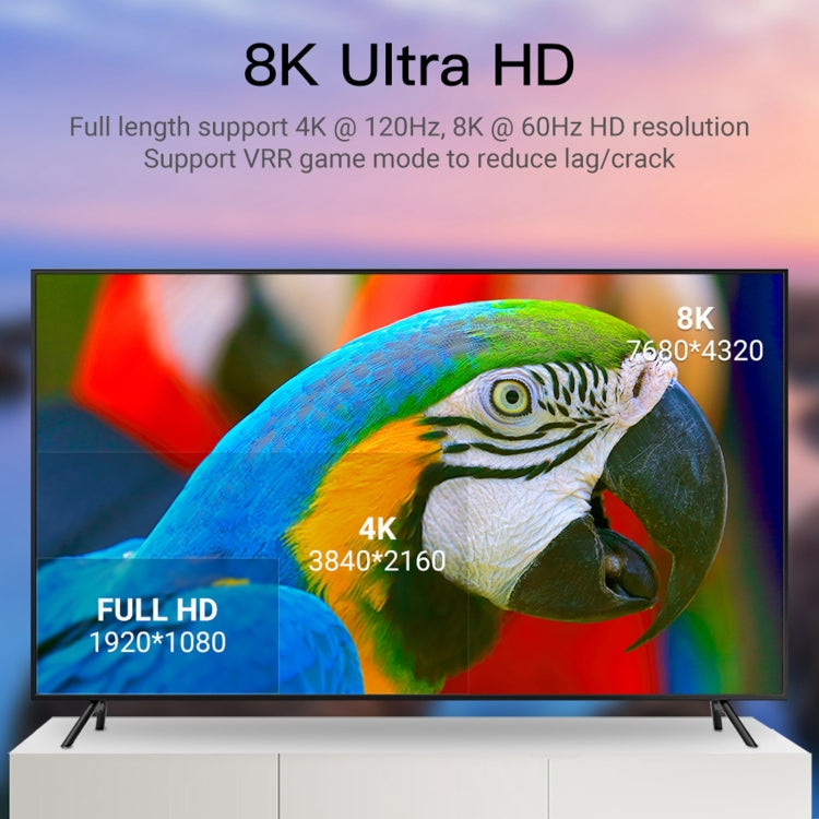 8K 60Hz HDMI 2.1 ligzdas uz DP ligzdas adapteris