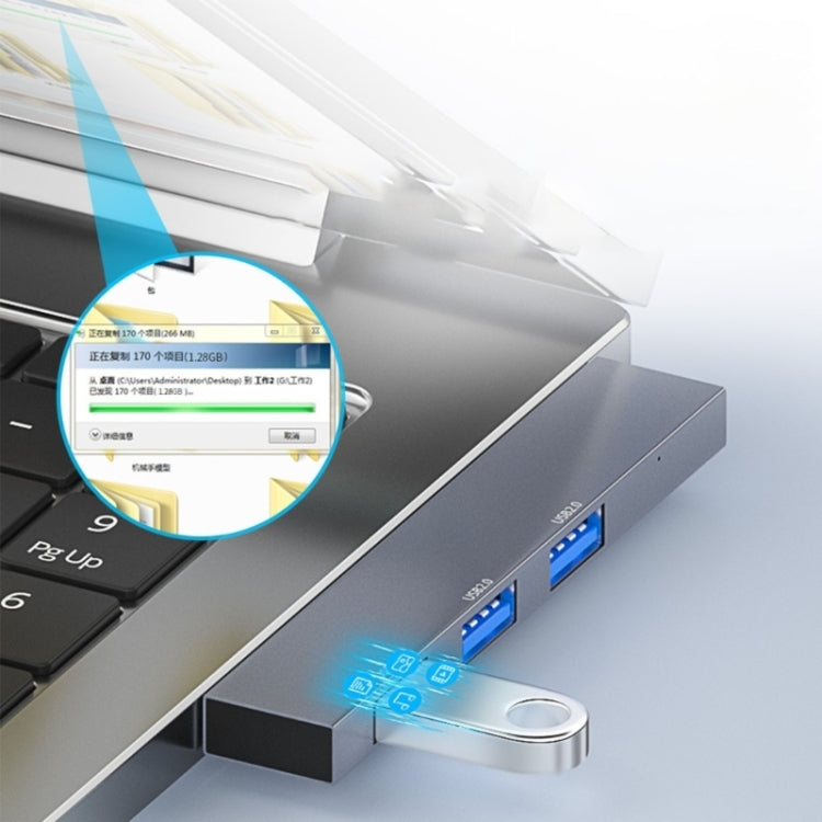 889R USB vīriešu uz divu USB 2.0 + USB 3.0 sieviešu adapteris