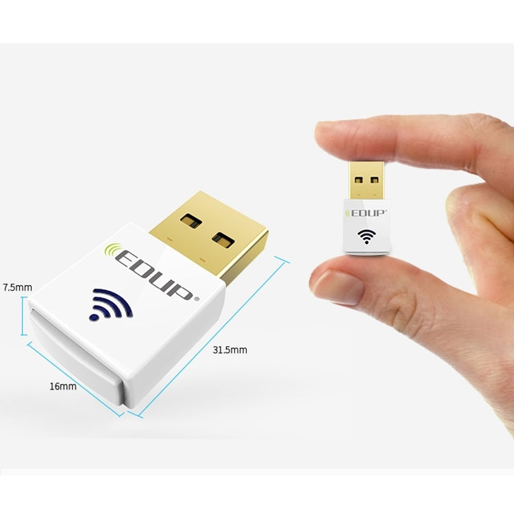 EDUP EP-AC1619 Мини Беспроводная USB-карта 600 Мбит/с 2,4 ГГц / 5,8 ГГц 150 Мбит/с + 433 Мбит/с Двухдиапазонная WiFi-сетевая карта для ноутбука / ноутбука / ПК