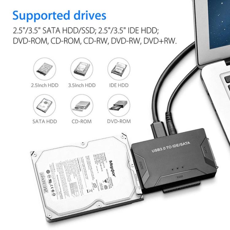 SATA / IDE to USB 3.0 Adapter 2.5 / 3.5 Inch Hard Drive Adapter Cable Converter, US Plug