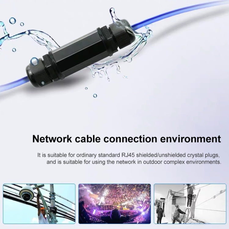 Водонепроницаемый разъем RJ45 с двойной головкой, сетевой адаптер-соединитель