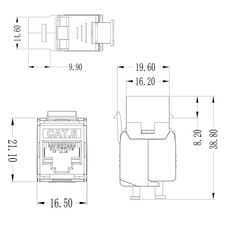 CAT6 Module Class 6 Zinc Alloy Shield Mother Block 1208XHC6