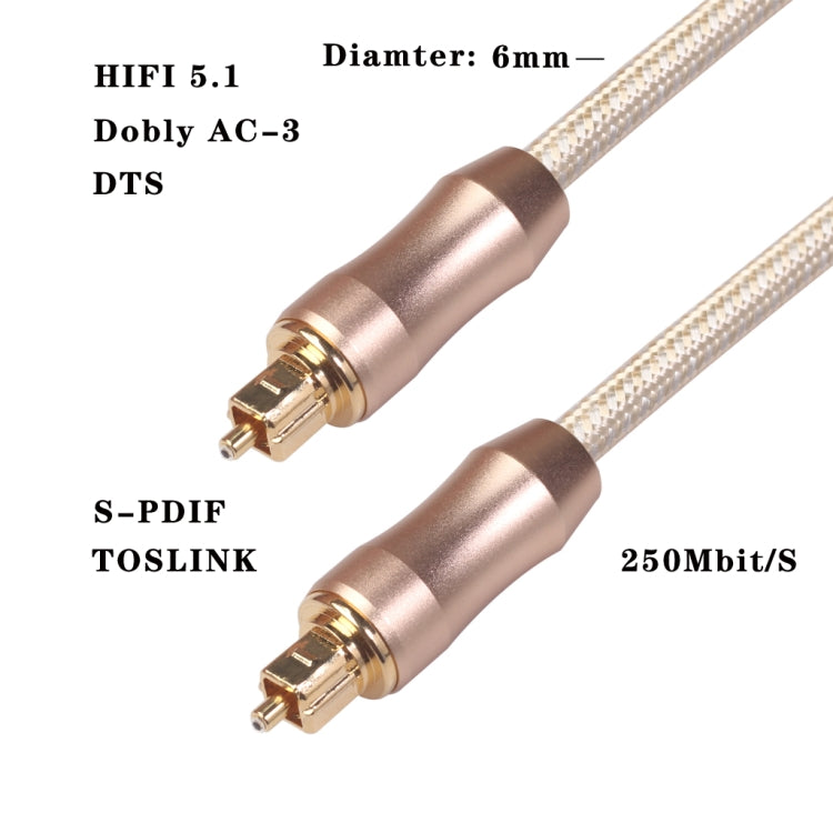 Цифровой оптический аудиокабель QHG02 SPDIF 2 м, внешний диаметр 6,0 мм, Toslink FIBER, разъем «папа-папа»