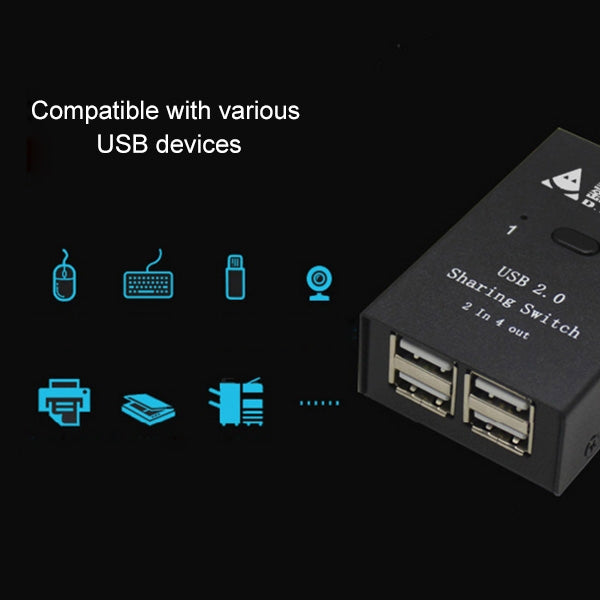 DY-B046 2 входа 4 выхода USB 2.0 коммутатор USB флэш-принтер адаптер