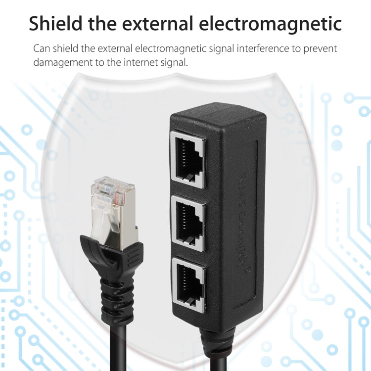Сетевой удлинитель-разветвитель RJ45 для локальной сети Ethernet с 1 на 3 розетки