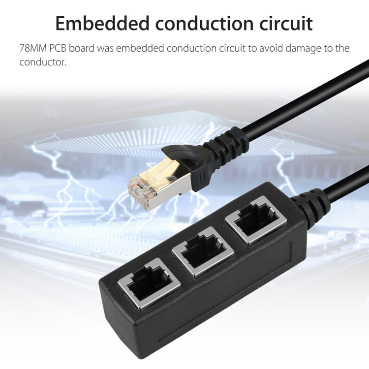 Сетевой удлинитель-разветвитель RJ45 для локальной сети Ethernet с 1 на 3 розетки