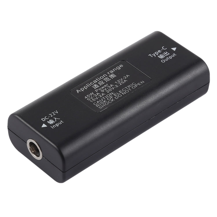 Адаптер питания DC 5,5 x 2,1 мм (гнездо) на USB-C/Type C (гнездо) с кабелем USB-C/Type C длиной 30 см
