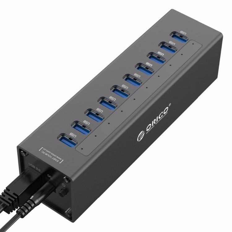 ORICO A3H10 алюминиевый высокоскоростной концентратор USB 3.0 на 10 портов с адаптером питания для ноутбуков