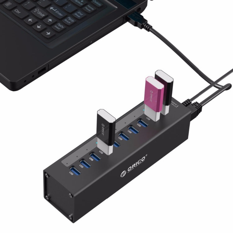 ORICO A3H10 алюминиевый высокоскоростной концентратор USB 3.0 на 10 портов с адаптером питания для ноутбуков