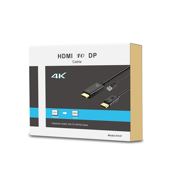 Onten H147 HDMI Male + USB 2.0 Male to DisplayPort Male Adapter Cable, Length:1.8m