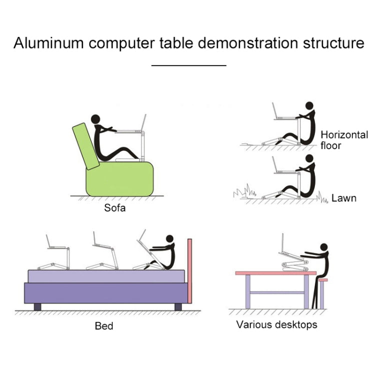 Portable 360 Degree Adjustable Foldable Aluminium Alloy Desk Stand with Double CPU Fans & Mouse Pad for Laptop / Notebook