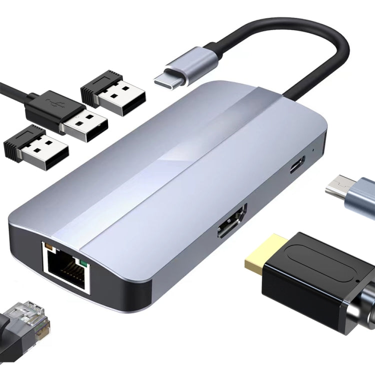 BYL-2209 6-в-1 USB-C / Type-C - USB Многофункциональная док-станция-концентратор Адаптер