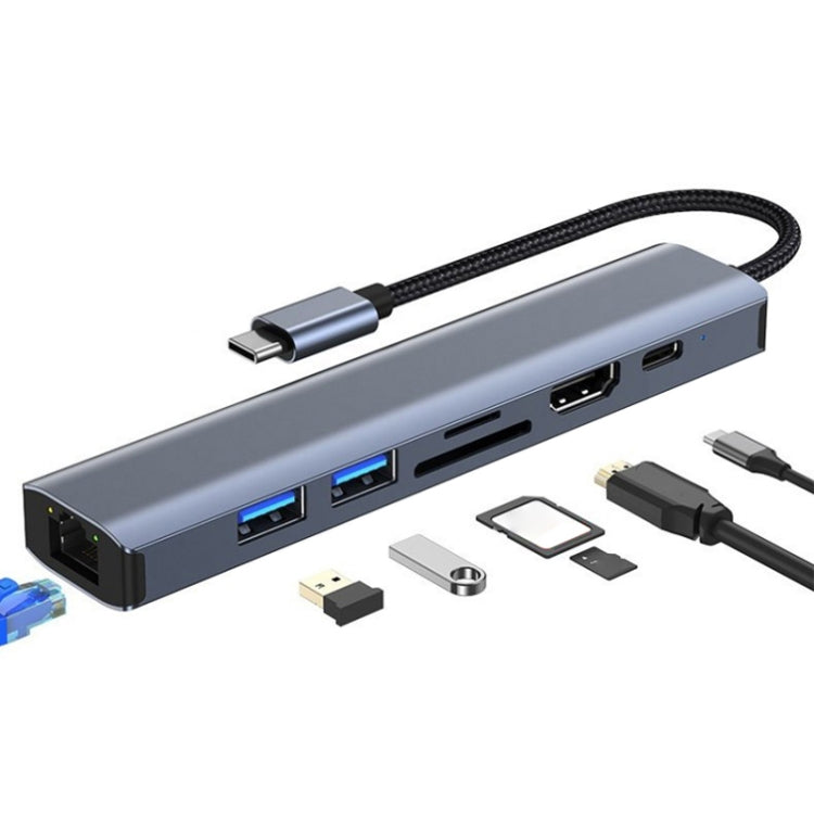 BYL-2303 7-в-1 USB-C / Type-C - USB Многофункциональная док-станция-концентратор Адаптер