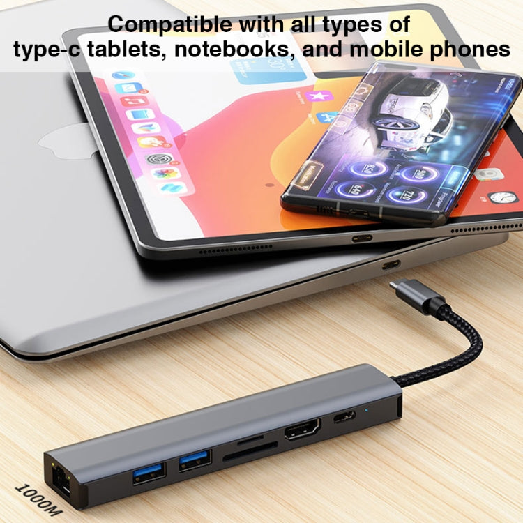 BYL-2303 7-в-1 USB-C / Type-C - USB Многофункциональная док-станция-концентратор Адаптер