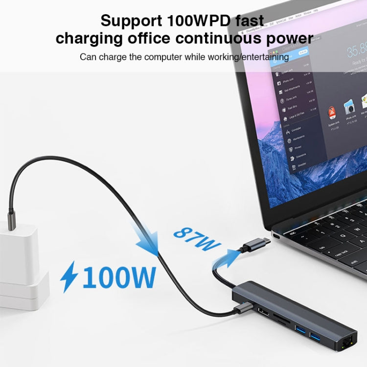 BYL-2303 7-в-1 USB-C / Type-C - USB Многофункциональная док-станция-концентратор Адаптер