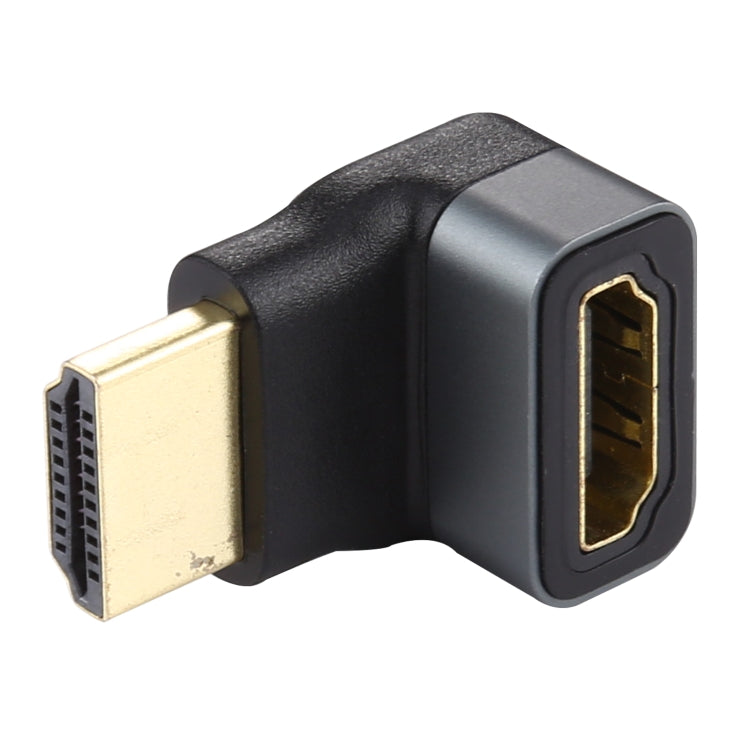 Адаптер HDMI-штекер - HDMI-гнездо с угловой головкой 90 градусов из алюминиевого сплава
