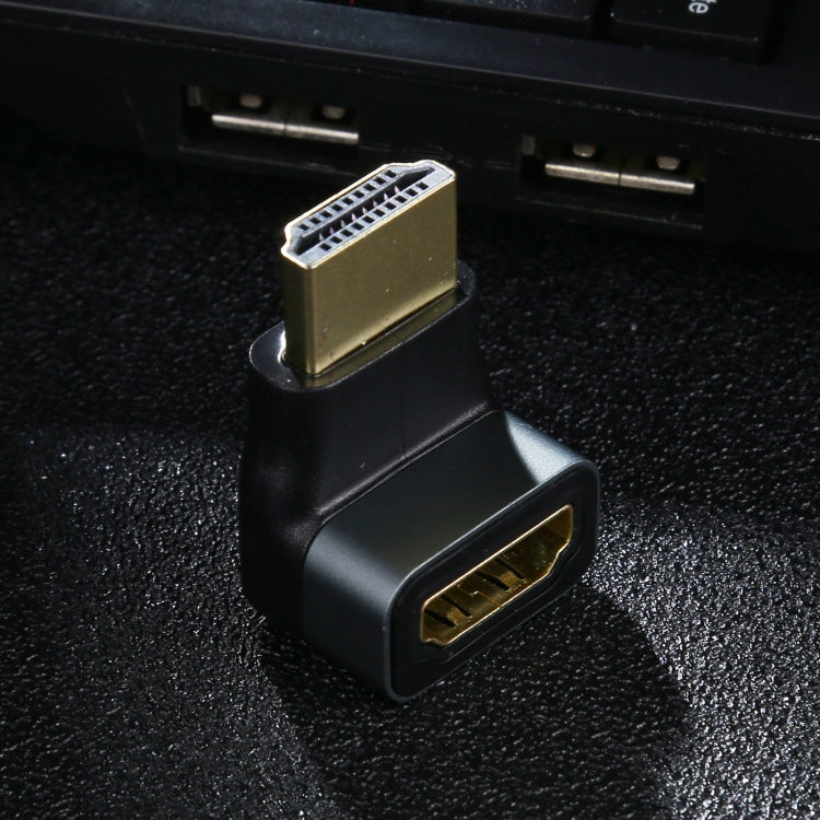 Адаптер HDMI-штекер - HDMI-гнездо с угловой головкой 90 градусов из алюминиевого сплава