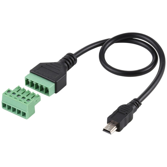 Мини 5-контактный штекер на 5-контактные вставные клеммы, USB-разъем без пайки, кабель-адаптер для беспаечного соединения, длина: 30 см