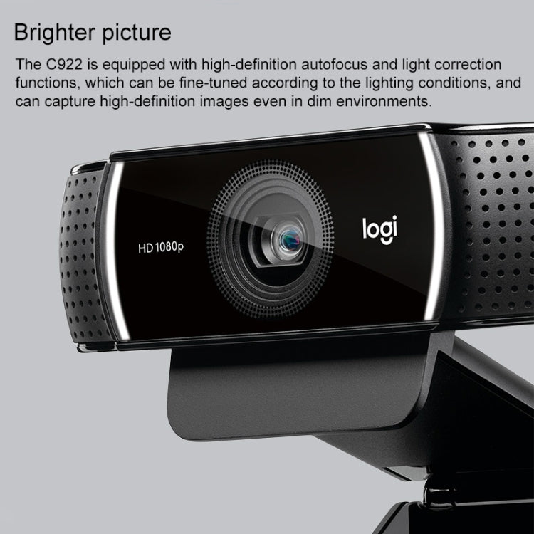 Веб-камера Logitech C922 HD 1080P с автофокусом и 2 всенаправленными микрофонами