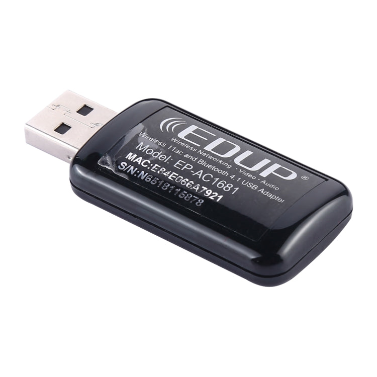 EDUP EP-AC1681 2 в 1 AC1200 Мбит/с 2,4 ГГц и 5,8 ГГц двухдиапазонный USB WiFi адаптер внешняя сетевая карта с функцией Bluetooth 4.1