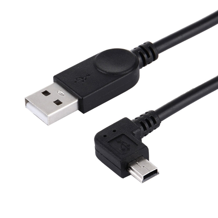 Кабель Mini USB-USB для передачи данных и зарядки, угол 90 градусов, левый, длина: 28 см