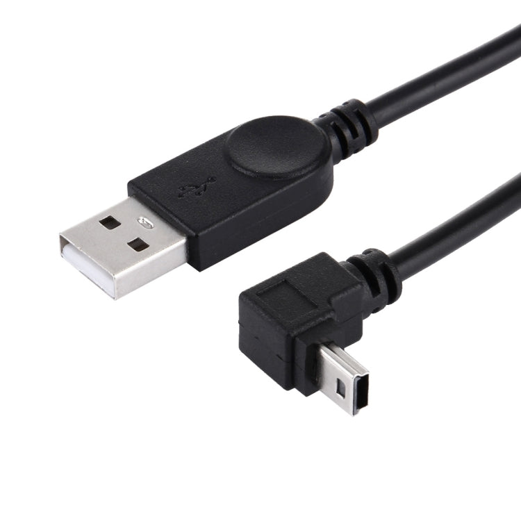 Кабель Mini USB-USB для передачи данных и зарядки с углом 90 градусов, длина: 28 см