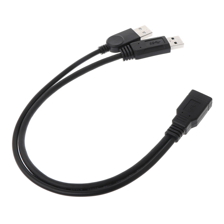 Кабель USB 3.0 (женский) на USB 2.0 + USB 3.0 (мужской) для компьютера/ноутбука, длина: 29 см