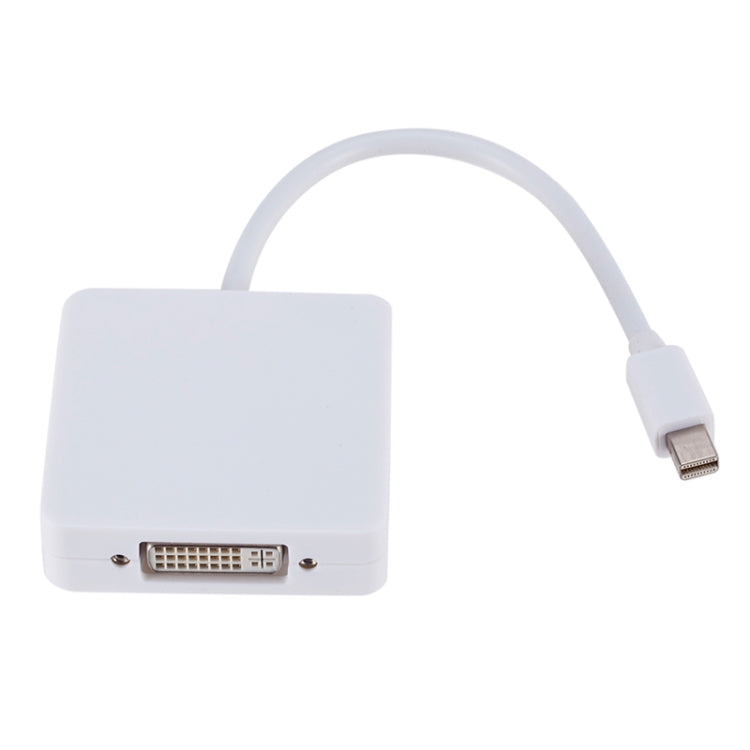 Квадратный адаптер 3-в-1 Mini DP «папа» на HDMI + VGA + DVI «мама», длина кабеля: 18 см
