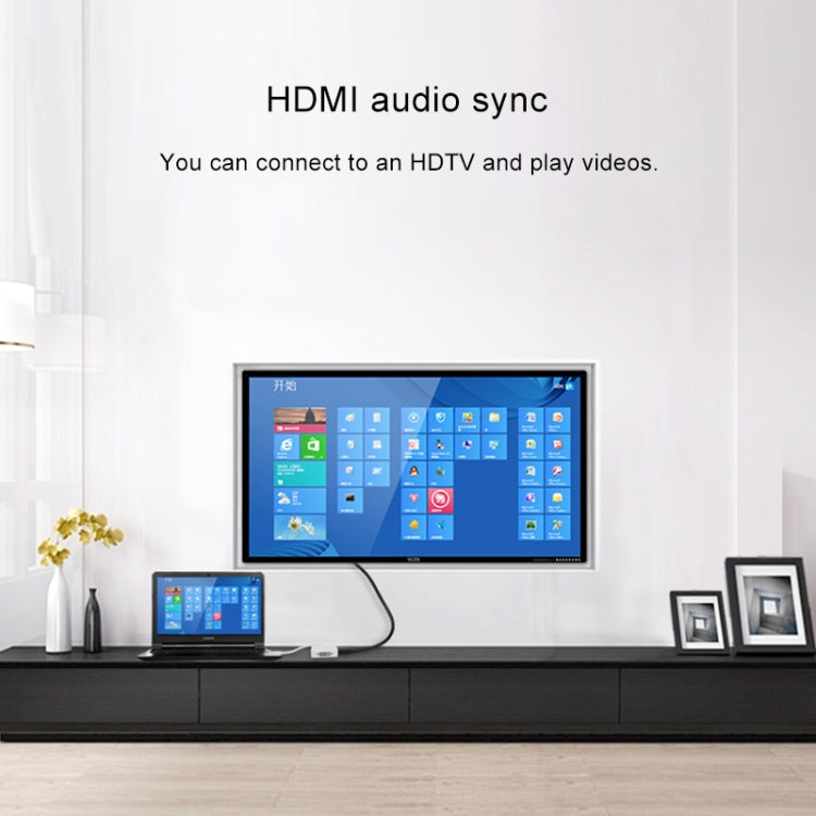Квадратный адаптер 3-в-1 Mini DP «папа» на HDMI + VGA + DVI «мама», длина кабеля: 18 см