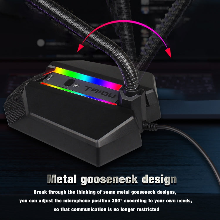 Гибкий USB-микрофон HXSJ TSP202 с RGB-подсветкой для голосового чата и видеоконференций