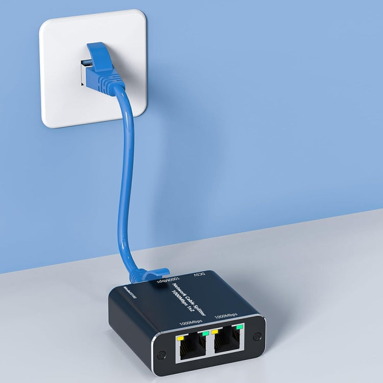 KC-E102 1000M LAN 1 to 2 RJ45 Splitter Adapter Ethernet Network Female Connector