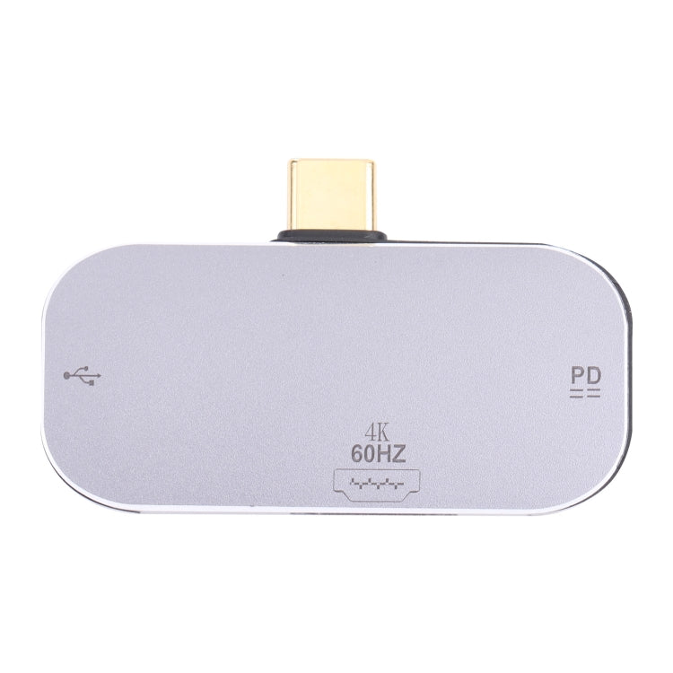 Адаптер 3 в 1 USB-C/Type-C (папа) на два USB-C/Type-C + HDMI (мама) 4K 60 Гц