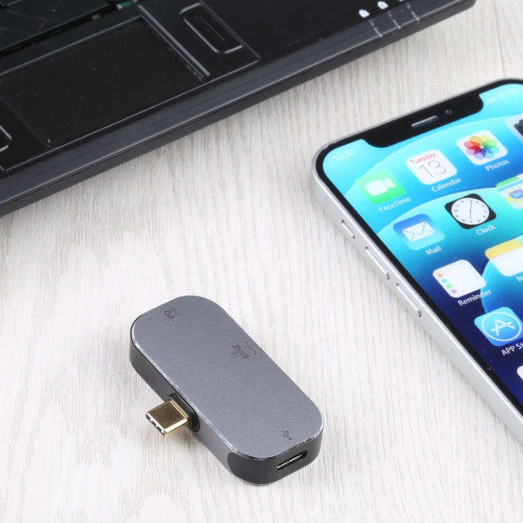 Адаптер 3 в 1 USB-C/Type-C (папа) на два USB-C/Type-C + HDMI (мама) 4K 60 Гц