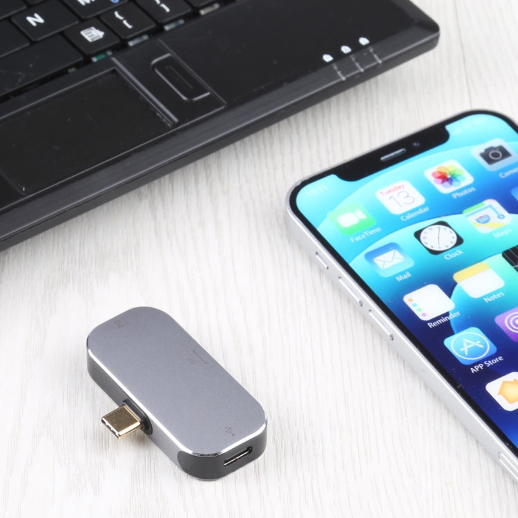 Адаптер 3 в 1 USB-C/Type-C (папа) на два USB-C/Type-C + DP (мама)