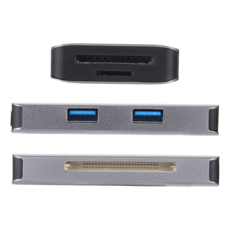 5 vienā divkāršs USB 3.0 + CF + TF + SD daudzfunkcionāls USB-C OTG karšu lasītājs