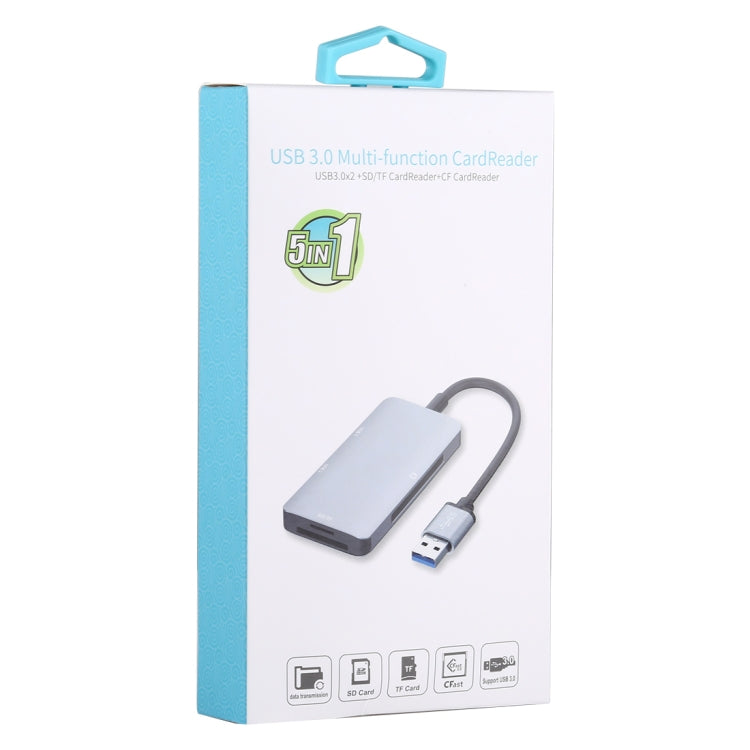 Многофункциональный картридер USB 3.0 5 в 1 с двумя портами USB 3.0 + CF + TF + SD
