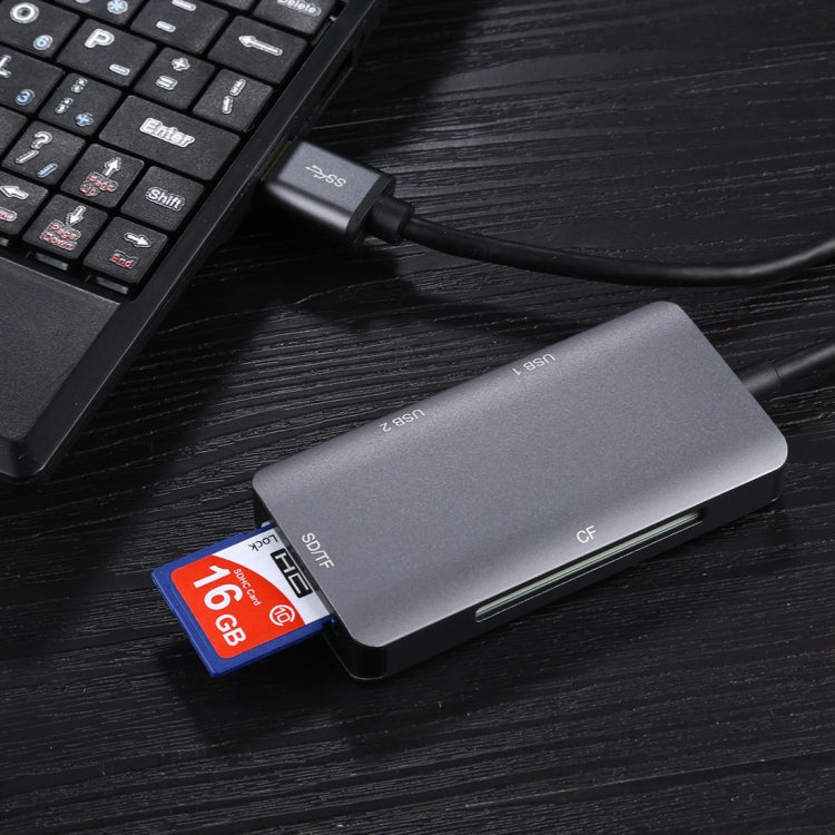Многофункциональный картридер USB 3.0 5 в 1 с двумя портами USB 3.0 + CF + TF + SD