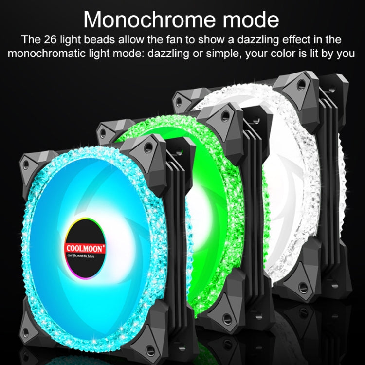 COOLMOON AS2 PWM kontrolēts dzesēšanas ventilators 12 cm divu apertūru datora ūdens dzesēšanas ARGB korpusa ventilators