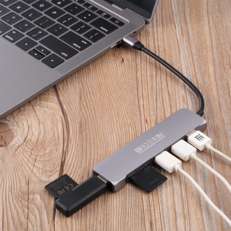 6 vienā daudzfunkcionāla C tipa / USB-C adaptera dokstacija