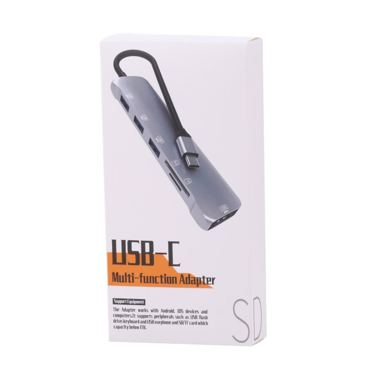 6 In 1 Multi-function Type-C / USB-C Adapter Docking Station