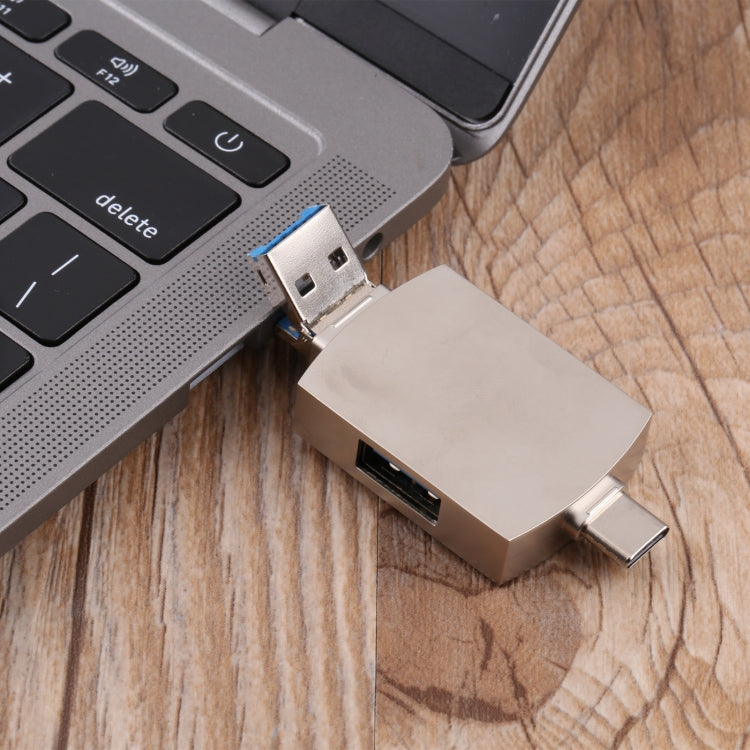 8 в 1 Type-C / USB-C + 8-контактный + два USB + SD + TF + карта Micro + многофункциональный адаптер OTG