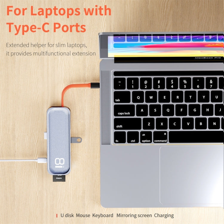 ROCK TR03 8 In 1 Type-C / USB-C to HDMI Multifunctional Extension HUB Adapter