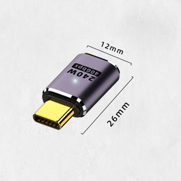 Адаптер USB-C/Type-C (мама) на USB-C/Type-C (папа) 40 Гбит/с, 240 Вт, прямой, с подсветкой
