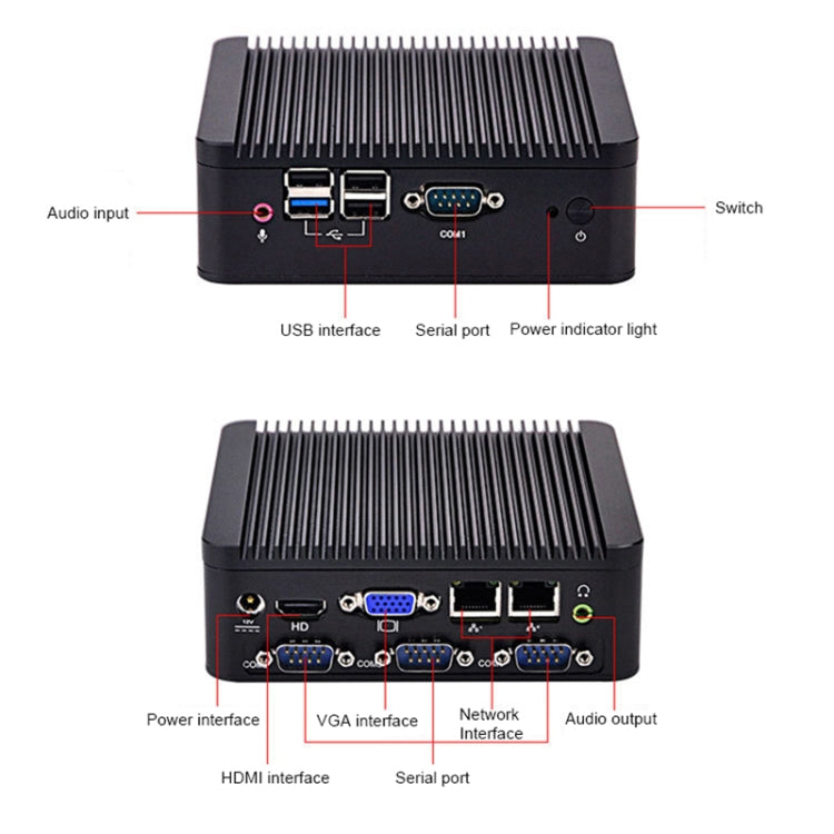 Миниатюрный промышленный ПК без вентилятора с 4 портами USB и COM-портом RS-232, 8 ГБ ОЗУ, процессором Intel Celeron N2920 2,0 ГГц, поддержкой Bluetooth 4.0 и двухдиапазонного Wi-Fi 2,4 ГГц / 5,0 ГГц
